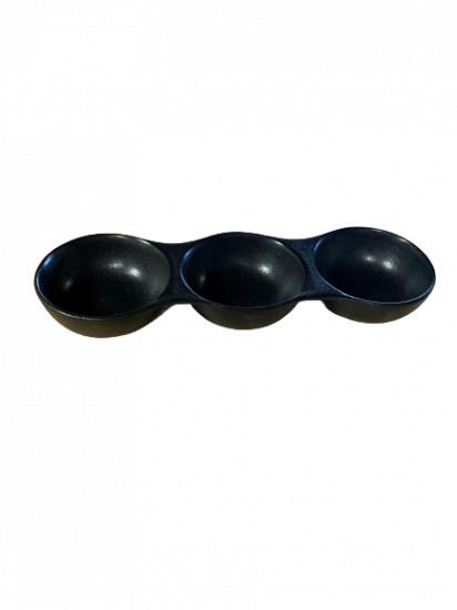 assiette 3 boules noire
